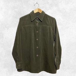 EXPRESS Velvet Green Button Down